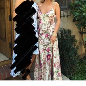 Haute Hippe Floor Length Floral Dress